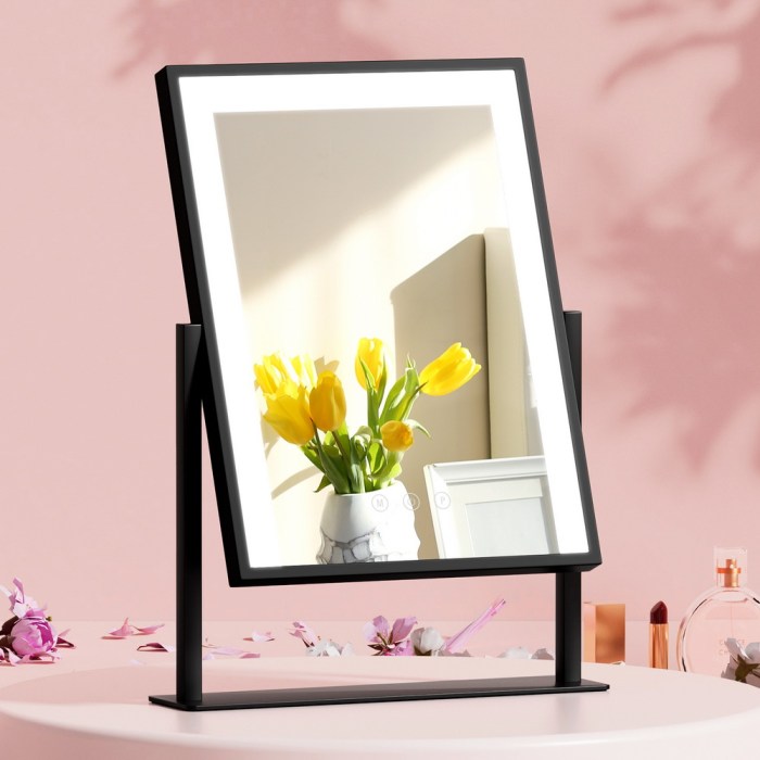Embellir Makeup Mirror 30x40cm Hollywood Vanity with LED Light Rotation Black Embellir Makeup Mirror 30x40cm Hollywood Vanity with LED Light Rotation Black