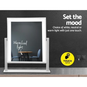 embellir makeup mirror 30x40cm hollywood vanity with led light rotation white embellir makeup mirror 30x40cm hollywood vanity with led light rotation white