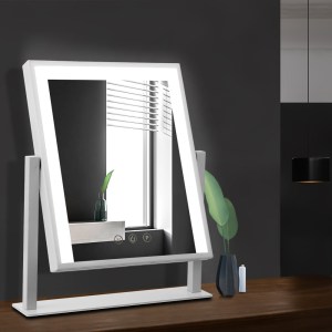 embellir makeup mirror 30x40cm hollywood vanity with led light rotation white embellir makeup mirror 30x40cm hollywood vanity with led light rotation white