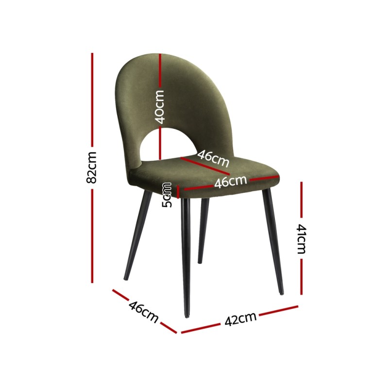 artiss dining chairs set of 2 velvet hollow green