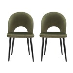 artiss dining chairs set of 2 velvet hollow green