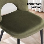 artiss dining chairs set of 2 velvet hollow green