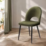 artiss dining chairs set of 2 velvet hollow green