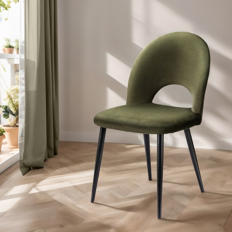 artiss dining chairs set of 2 velvet hollow green