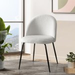 artiss dining chairs set of 2 sherpa boucle white