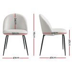 artiss dining chairs set of 2 sherpa boucle white