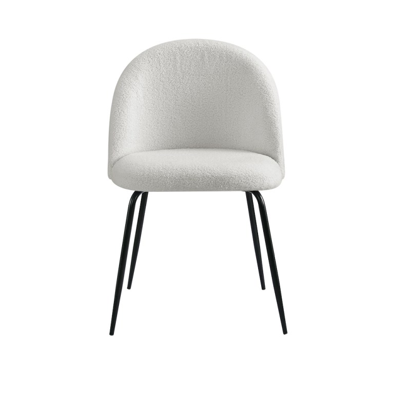 artiss dining chairs set of 2 sherpa boucle white