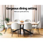 artiss dining chairs set of 2 sherpa boucle white