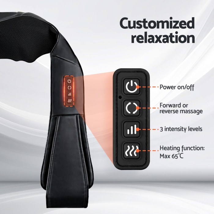livemor 8 massage nodes neck massager heated