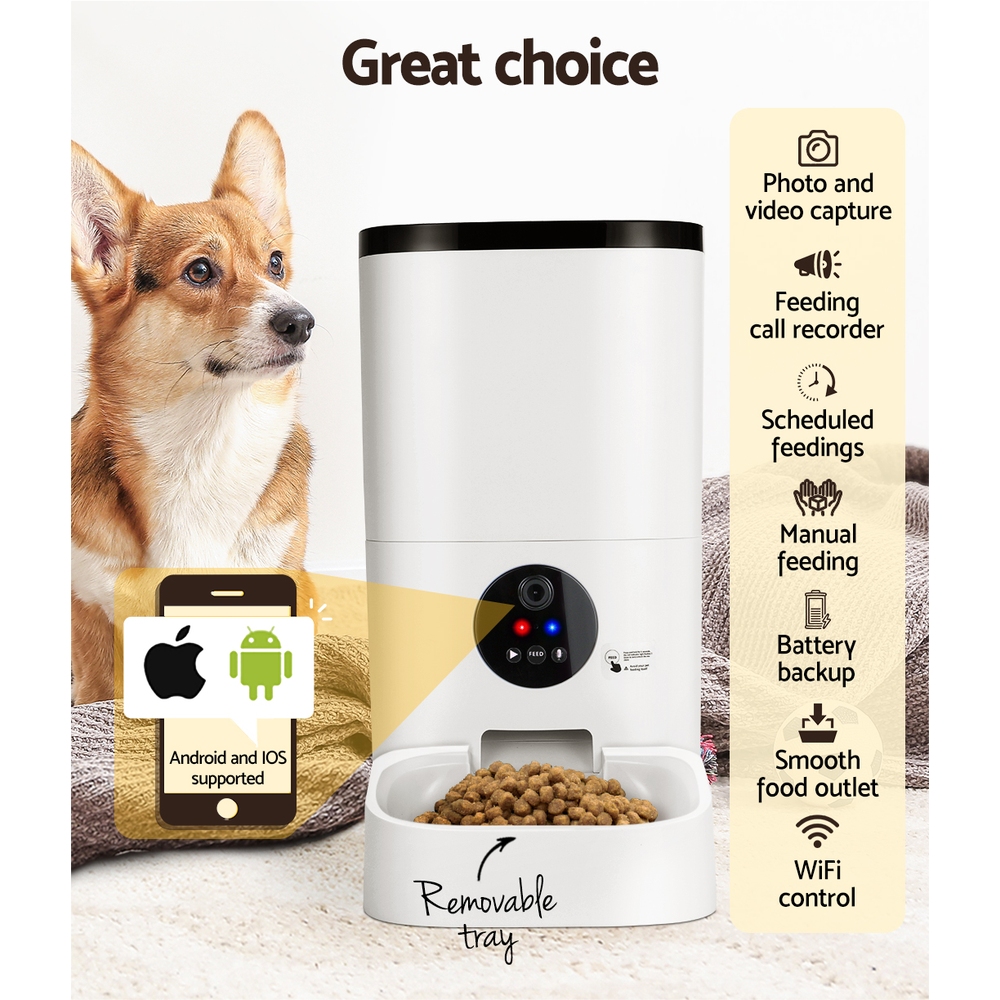 i.pet automatic pet feeder 6l wifi camera dog cat smart food dispenser timer i.pet automatic pet feeder 6l wifi camera dog cat smart food dispenser timer