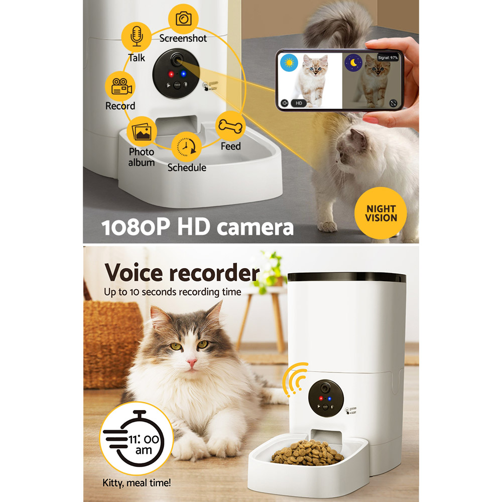 i.pet automatic pet feeder 6l wifi camera dog cat smart food dispenser timer i.pet automatic pet feeder 6l wifi camera dog cat smart food dispenser timer