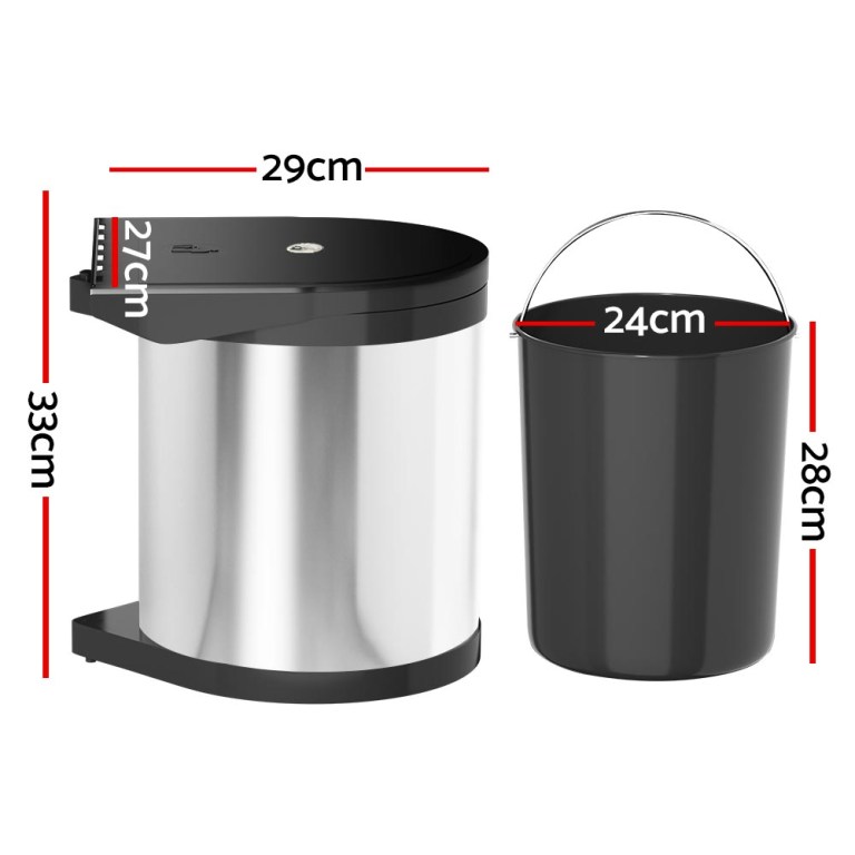 cefito pull out bin swing out bins 12l