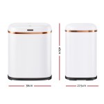 devanti 38l motion sensor bin rubbish automatic white