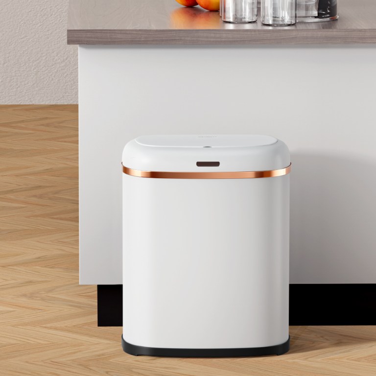 devanti 38l motion sensor bin rubbish automatic white