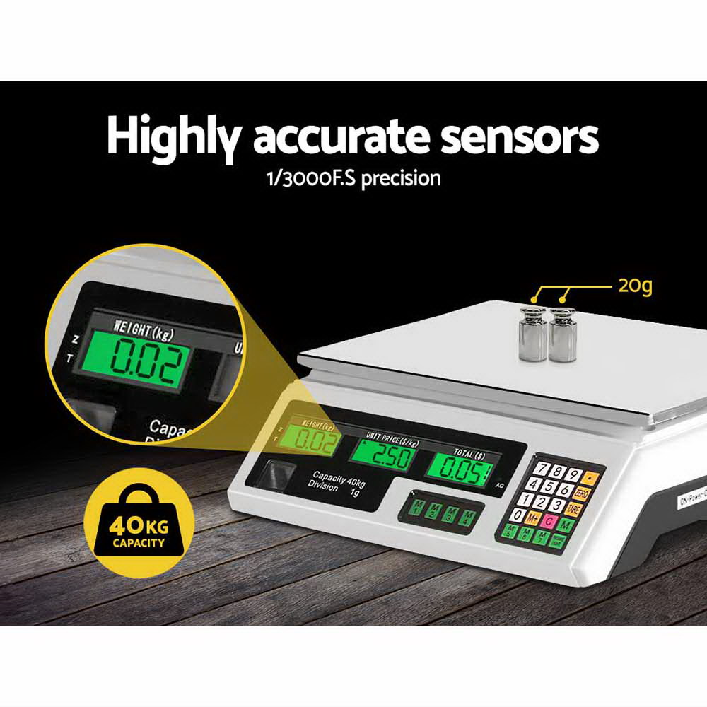 emajin scales digital kitchen 40kg weighing scales platform scales white lcd