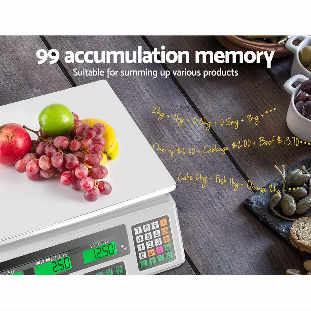emajin scales digital kitchen 40kg weighing scales platform scales white lcd