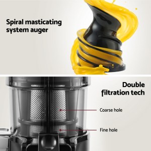 devanti slow juicer cold press fruit juice extractor 130w black devanti slow juicer cold press fruit juice extractor 130w black