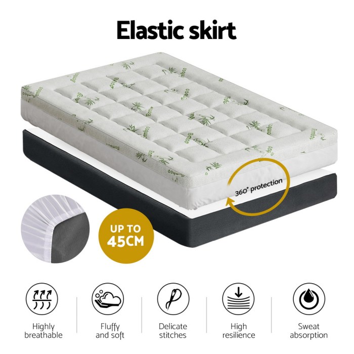 giselle bedding mattress topper pillowtop bamboo 7.5cm king single giselle bedding mattress topper pillowtop bamboo 7.5cm king single