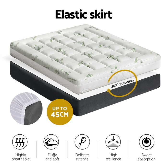 giselle bedding mattress topper pillowtop bamboo 7.5cm queen giselle bedding mattress topper pillowtop bamboo 7.5cm queen