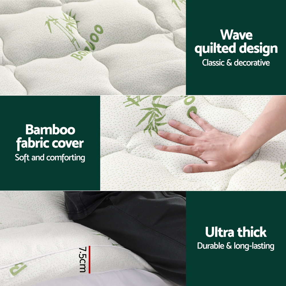 giselle bedding mattress topper pillowtop bamboo 7.5cm single giselle bedding mattress topper pillowtop bamboo 7.5cm single