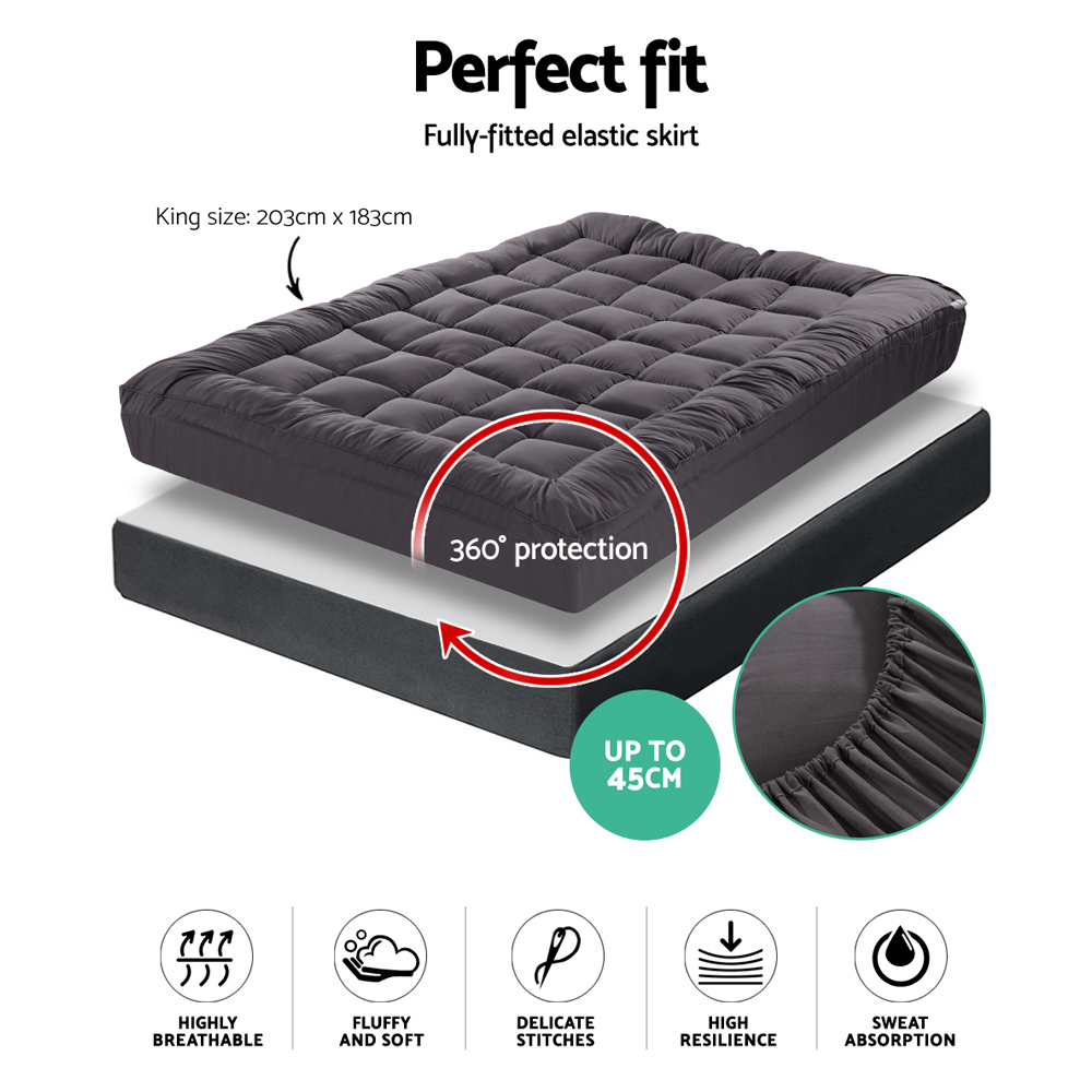 giselle bedding mattress topper pillowtop bamboo charcoal king
