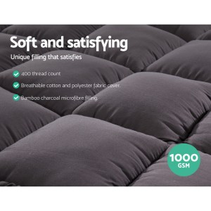 giselle bedding mattress topper pillowtop bamboo charcoal single giselle bedding mattress topper pillowtop bamboo charcoal single