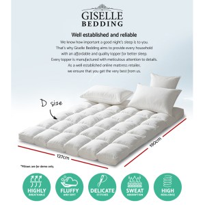 giselle bedding mattress topper pillowtop protector pad double