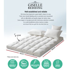 giselle bedding mattress topper pillowtop protector pad single