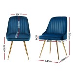 artiss dining chairs set of 2 velvet channel tufted blue artiss dining chairs set of 2 velvet channel tufted blue