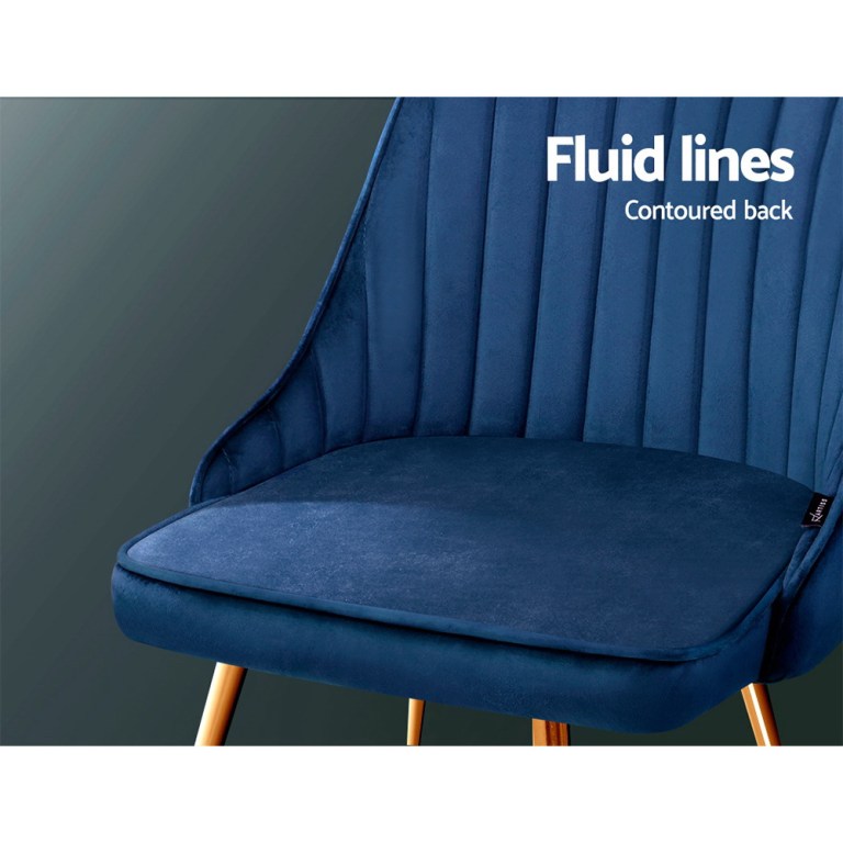 artiss dining chairs set of 2 velvet channel tufted blue artiss dining chairs set of 2 velvet channel tufted blue
