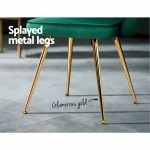 artiss dining chairs set of 2 velvet channel tufted green