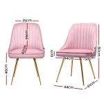 artiss dining chairs set of 2 velvet channel tufted pink artiss dining chairs set of 2 velvet channel tufted pink
