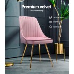 artiss dining chairs set of 2 velvet channel tufted pink artiss dining chairs set of 2 velvet channel tufted pink