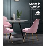 artiss dining chairs set of 2 velvet channel tufted pink artiss dining chairs set of 2 velvet channel tufted pink