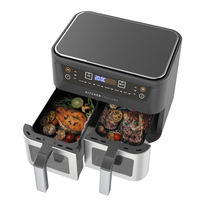 Kitchen Couture Dual View 2 x 5 Litre (10 Litre) Air Fryer Stainless Steel Kitchen Couture Dual View 2 x 5 Litre (10 Litre) Air Fryer Stainless Steel