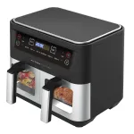 kitchen couture dual view 2 x 5 litre (10 litre) air fryer stainless steel kitchen couture dual view 2 x 5 litre (10 litre) air fryer stainless steel