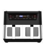 kitchen couture dual view 2 x 5 litre (10 litre) air fryer stainless steel kitchen couture dual view 2 x 5 litre (10 litre) air fryer stainless steel