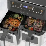 kitchen couture dual view 2 x 5 litre (10 litre) air fryer stainless steel kitchen couture dual view 2 x 5 litre (10 litre) air fryer stainless steel