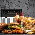 kitchen couture dual view 2 x 5 litre (10 litre) air fryer stainless steel kitchen couture dual view 2 x 5 litre (10 litre) air fryer stainless steel