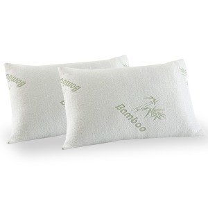 royal comfort luxury bamboo covered memory foam pillow twin pack hypoallergenic