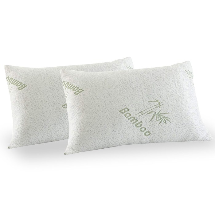 royal comfort luxury bamboo covered memory foam pillow twin pack hypoallergenic