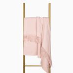 oxford throw merino wool blend blush