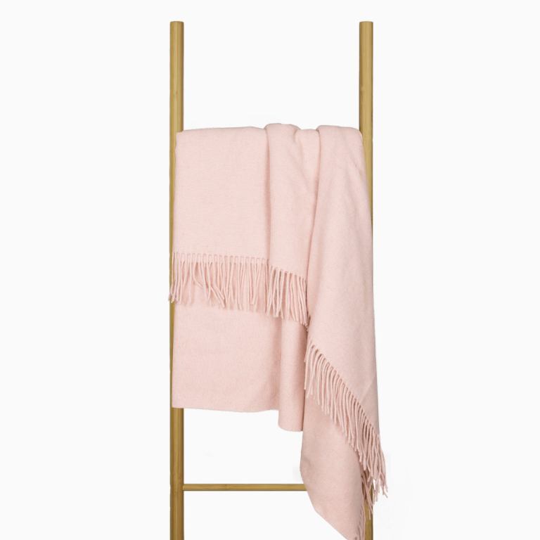 oxford throw merino wool blend blush