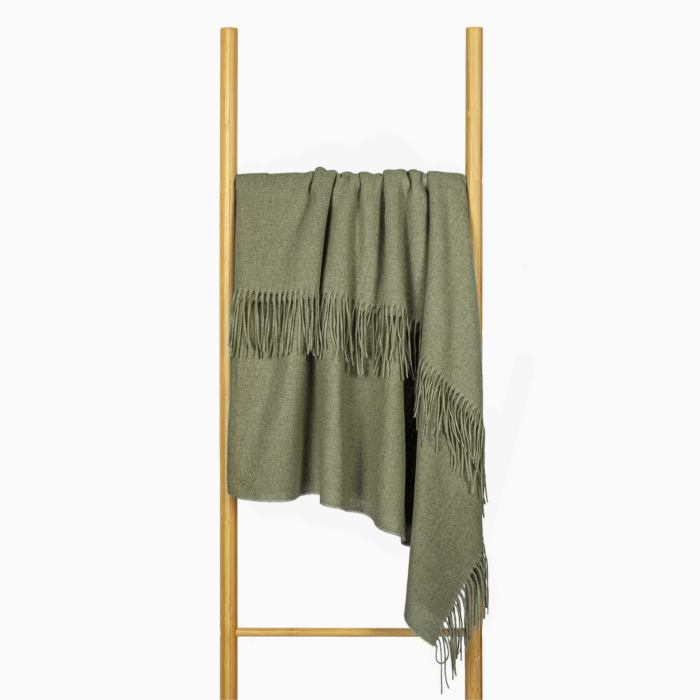 paddington throw fine wool blend olive
