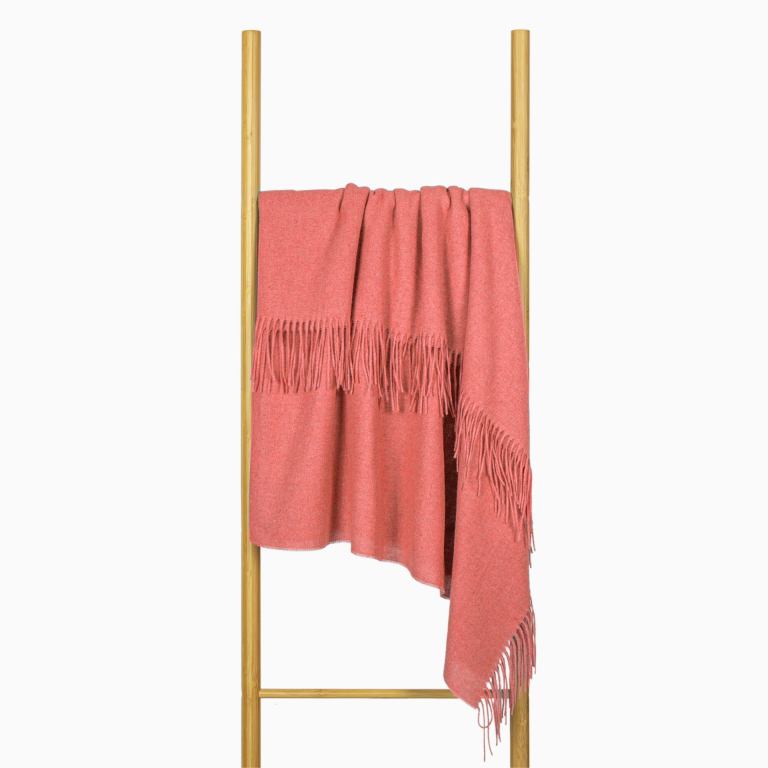 paddington throw fine wool blend peach