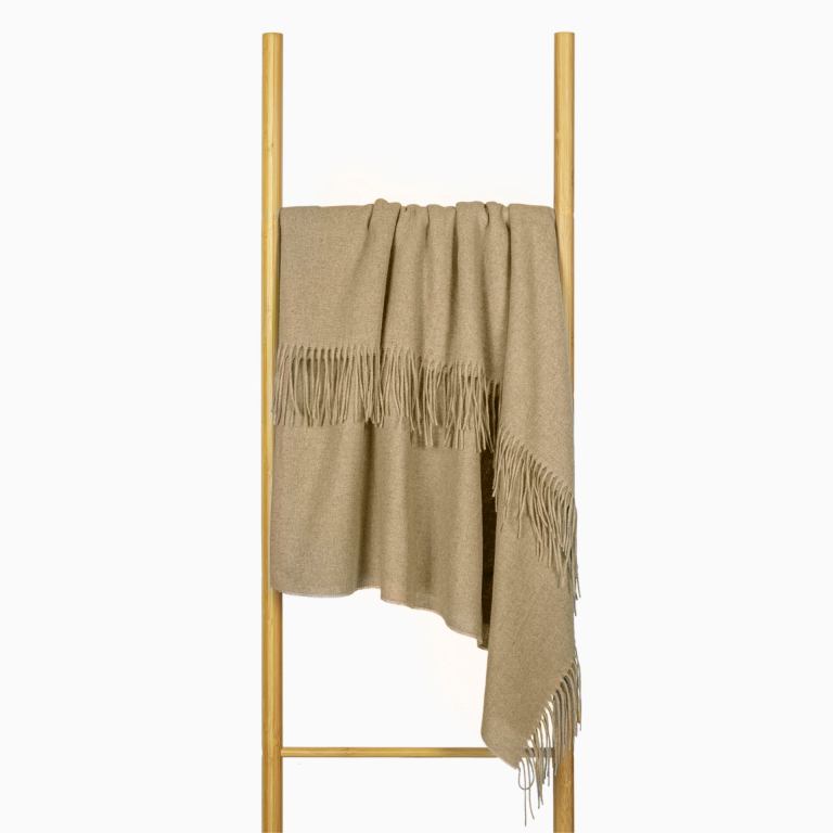 paddington throw fine wool blend camel
