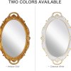 oval antique gold 25 x 38 cm vintage carved hanging wall mirror for bedroom and living room oval antique gold 25 x 38 cm vintage carved hanging wall mirror for bedroom and living room