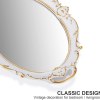 oval antique white 25 x 38 cm vintage carved hanging wall mirror for bedroom and living room oval antique white 25 x 38 cm vintage carved hanging wall mirror for bedroom and living room