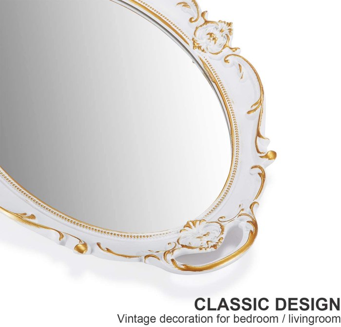 oval antique white 25 x 38 cm vintage carved hanging wall mirror for bedroom and living room oval antique white 25 x 38 cm vintage carved hanging wall mirror for bedroom and living room