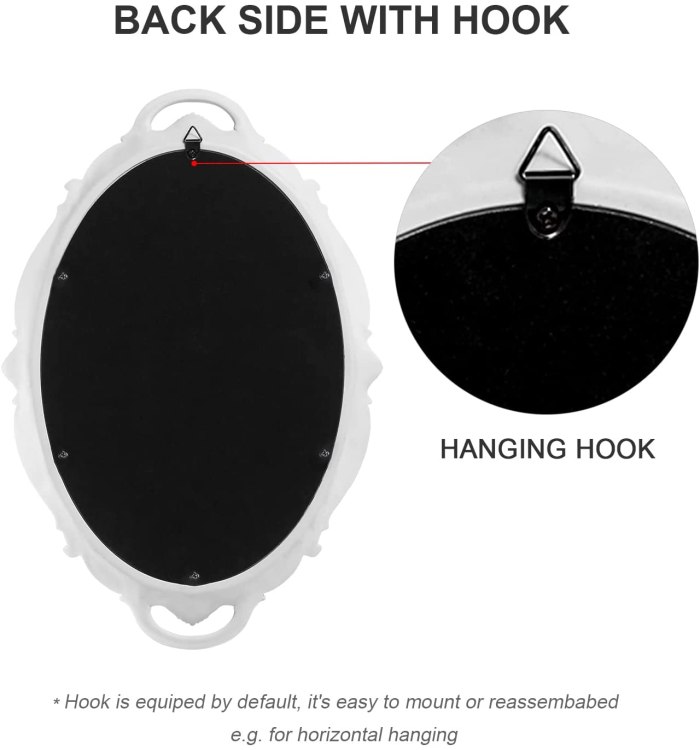 oval antique white 25 x 38 cm vintage carved hanging wall mirror for bedroom and living room oval antique white 25 x 38 cm vintage carved hanging wall mirror for bedroom and living room
